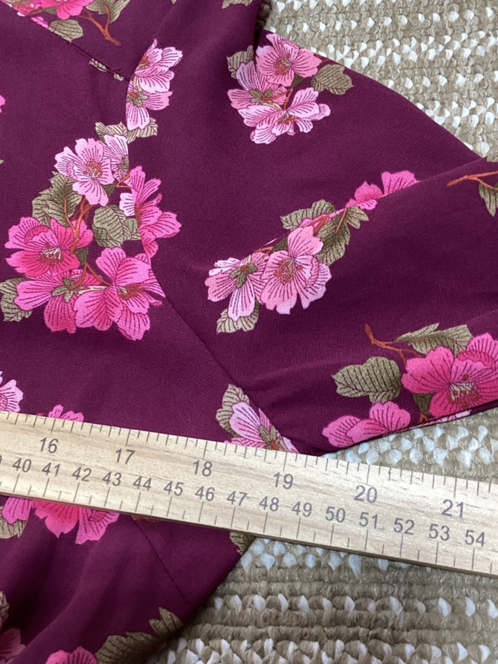 NWT Nanette Lepore Burgundy Floral Tie-Waist Long Sleeve Midi Dress - Picture 12 of 15